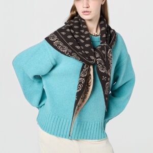 NWT Guest in Residence Wild Rag Bandana Cashmere Scarf in Burnt Cocoa Dune